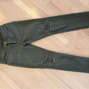 7 For All Mankind Olive Skinny Jeans